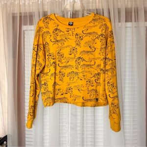 Cheetah Print Yellow Long Sleeve Shirt from Urban Outfitters